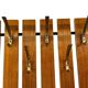 Vintage wooden coat rack with mirror