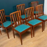 Retro Teak 1960s Extending Dining Table & 6 Chairs By Meredew
