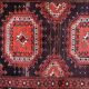 Tapis baloutche afghan ancien noué à la main 116 cm x 210 cm - rouge et marron (1C1195)