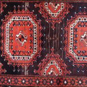 Antique hand-knotted Afghan Baluch rug 116cm x 210cm - red & brown (1C1195)