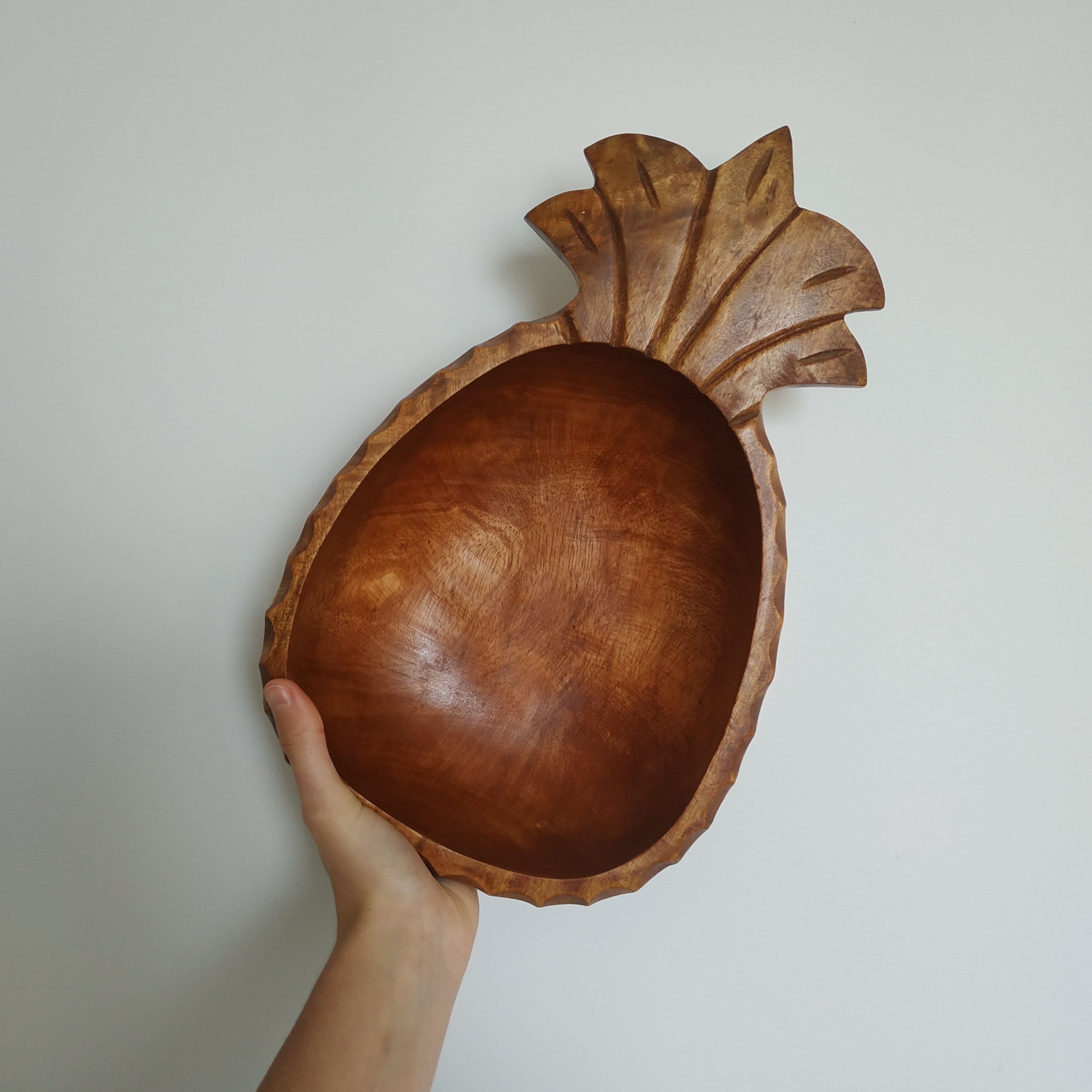 Carved wooden pineapple bowl