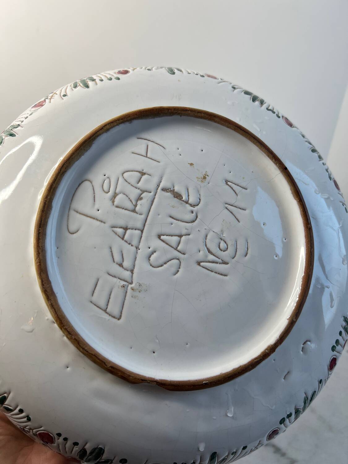 Very large hand-stamped salad bowl