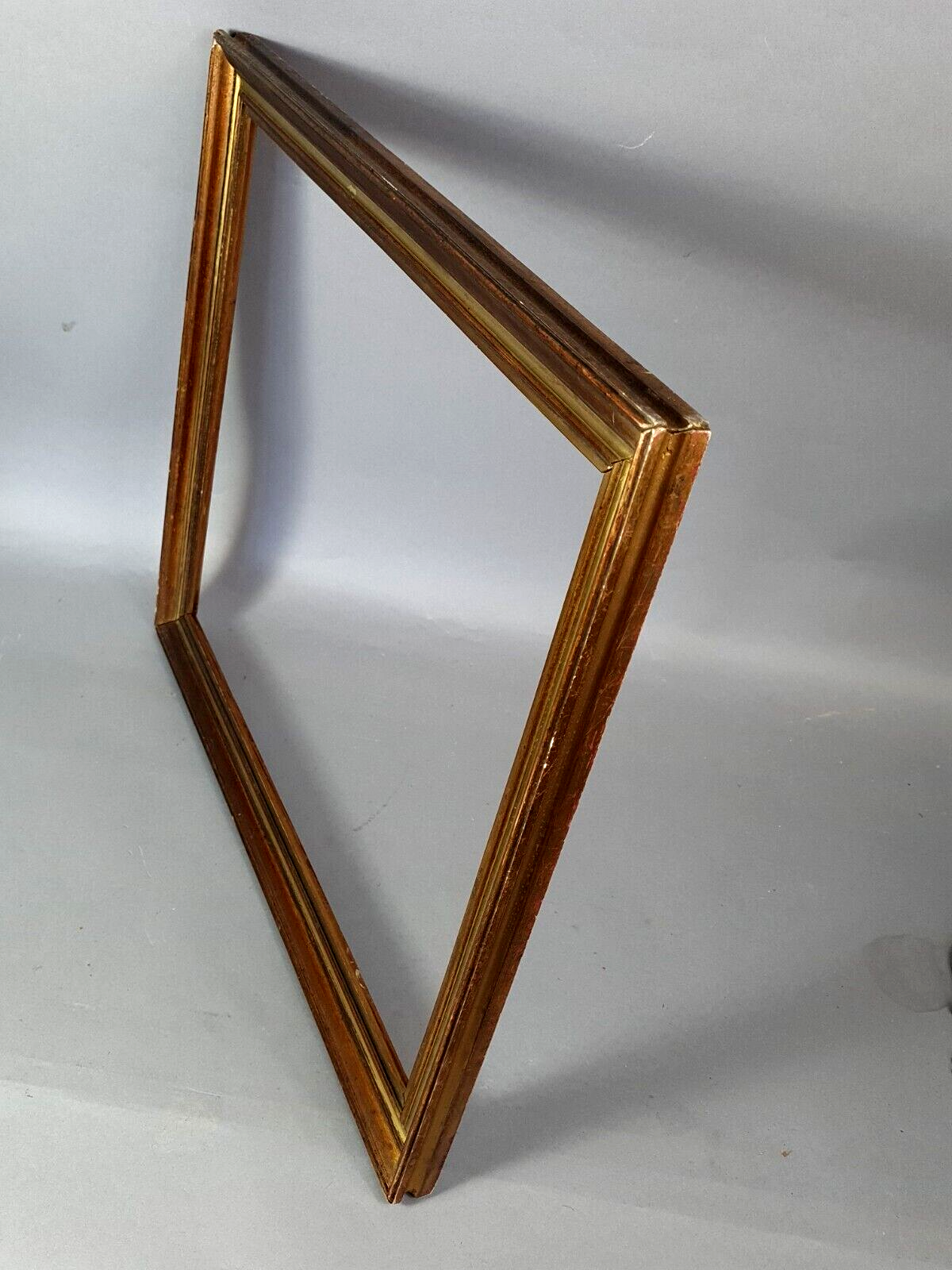 Old frame hollow edges gilded wood gold leaf 53x45 foliage 46x38 cm SB