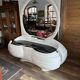 Space Age vanity table with large oval mirror