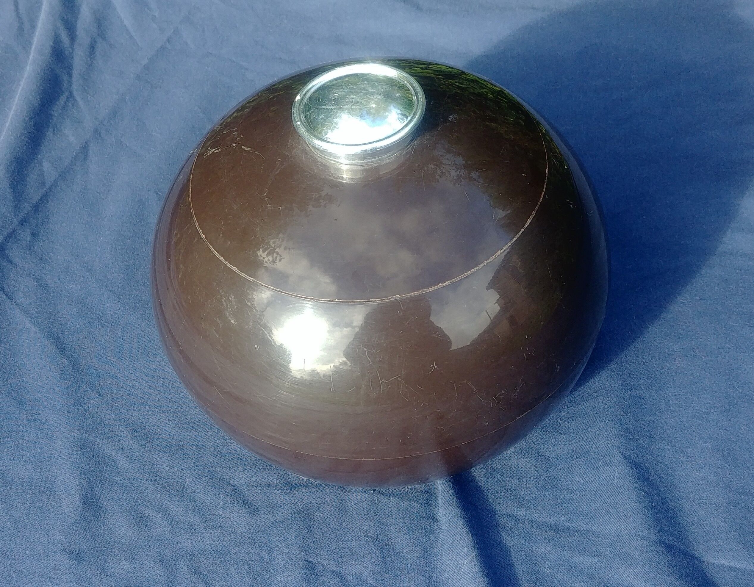 Ice bucket ball shape Vintage 70s brown color