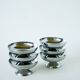 Set of 6 stainless steel ice cream bowls, wide base, Design, 1970 - 4.2 x 9 cm