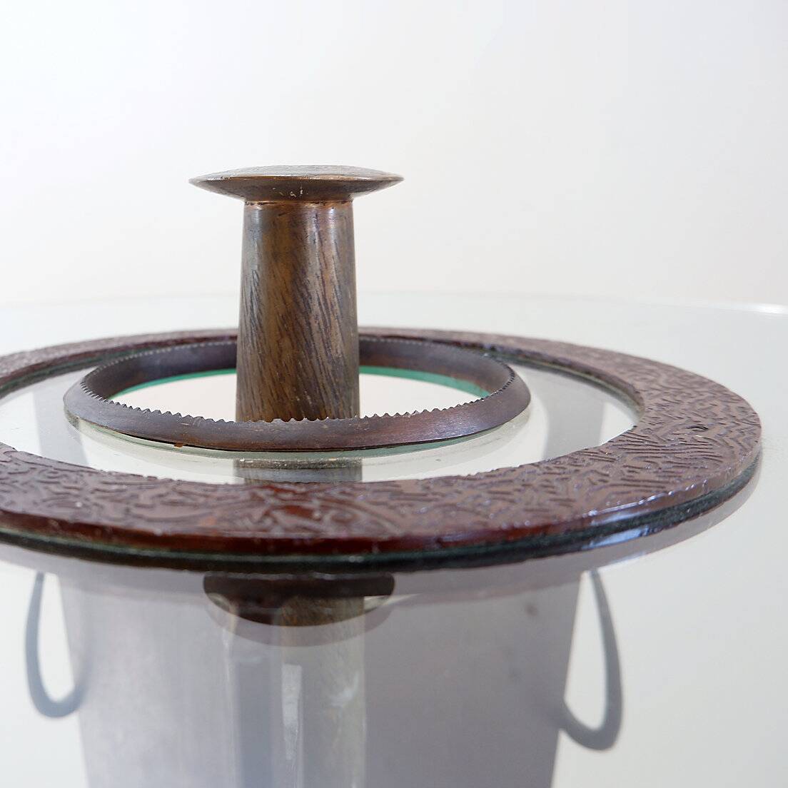 Vincent wegnez sculptural bronze and glass console table - belgium 20th
