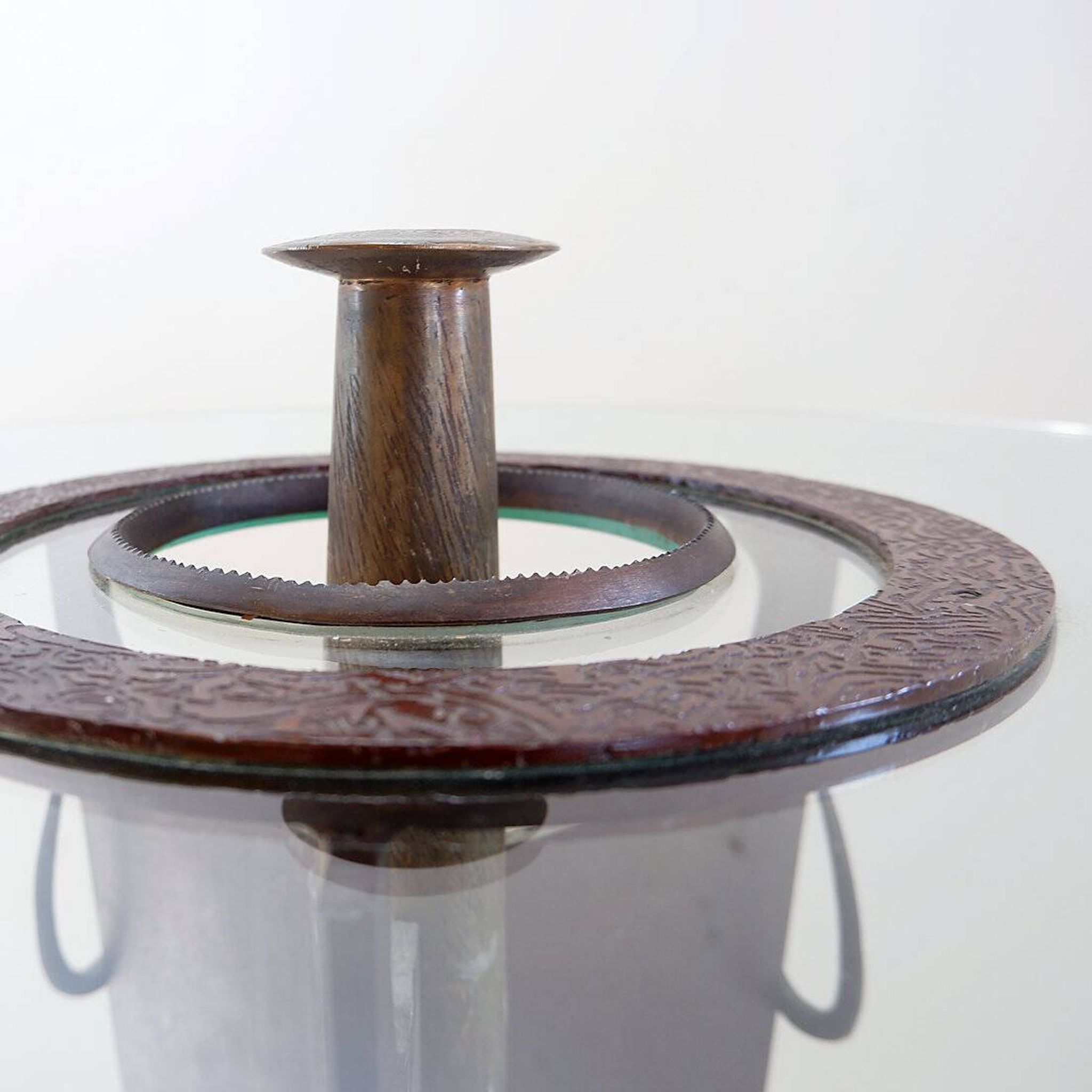 Vincent wegnez sculptural bronze and glass console table - belgium 20th
