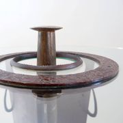 Vincent wegnez sculptural bronze and glass console table - belgium 20th