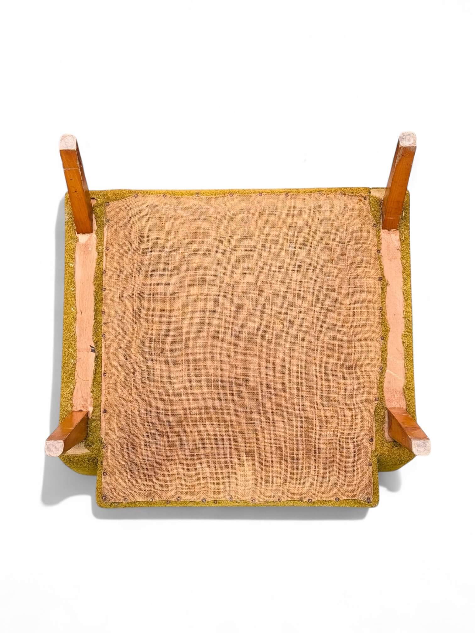 Vintage 60s armchair in cumin yellow terry fabric