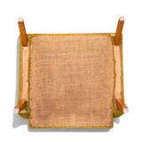 Vintage 60s armchair in cumin yellow terry fabric