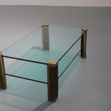 Table de salon en laiton Peter Ghyzcy modèle T14D 1970 Design hollandais
