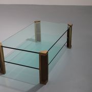 Table de salon en laiton Peter Ghyzcy modèle T14D 1970 Design hollandais