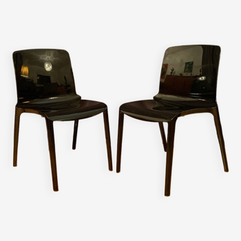 Pair of Tiffany chairs by Marcello Ziliani, Casprini, Italy.