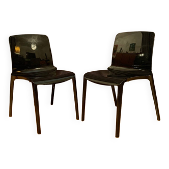 Pair of Tiffany chairs by Marcello Ziliani, Casprini, Italy.