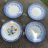 4 assiettes plates modele Gaulois, creil et montereau et Elorn, digoin sarreguemines, collector