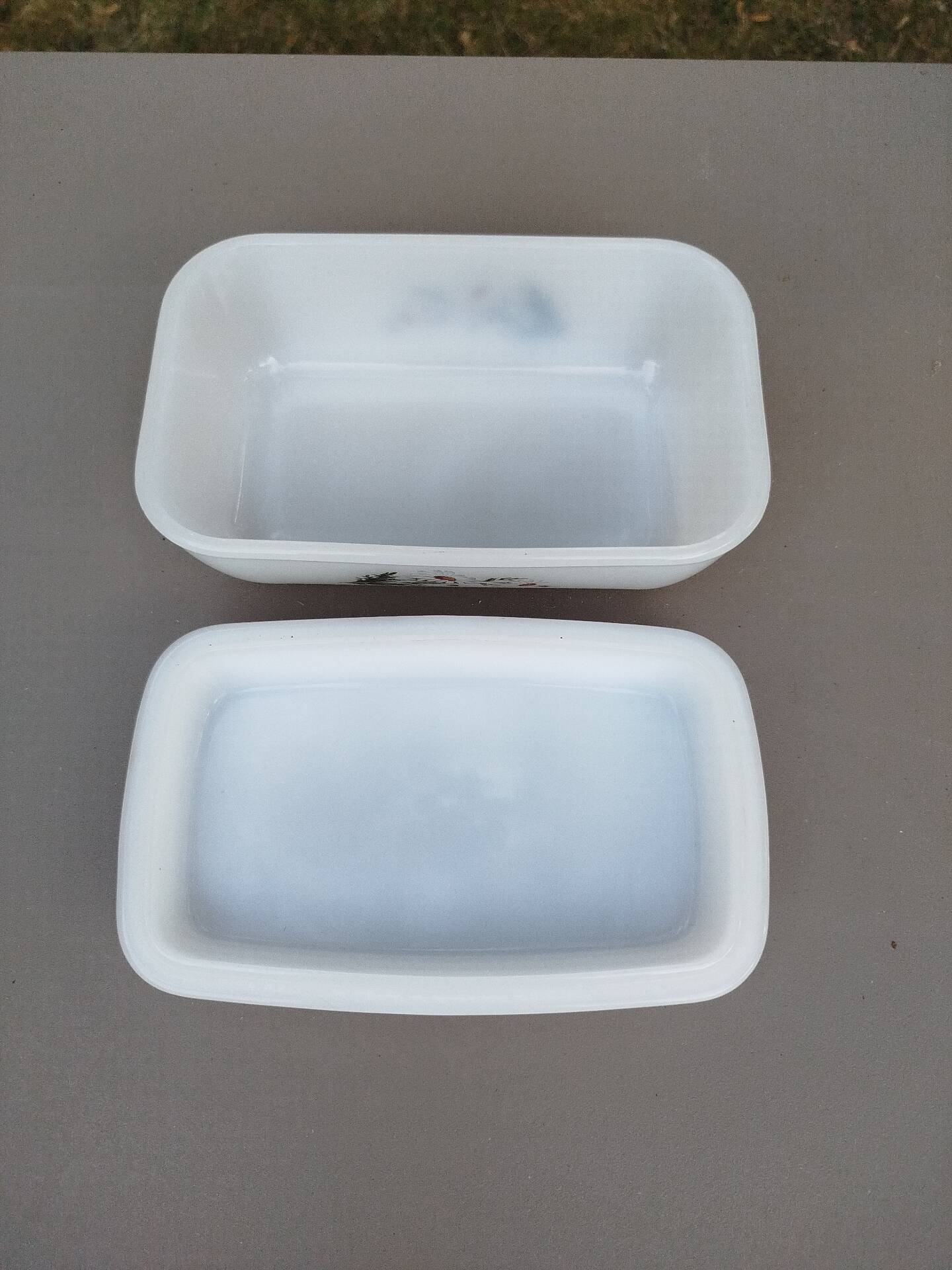 Vintage Arcopal butter dish