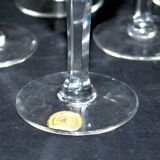 Series of 6 antique wine glasses in blown glass from meisenthal 1900 12.5 cm