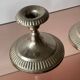 Antique silver-plated metal candlesticks