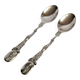 Vintage Silver 833 Coffee Spoon Coffee Bean Pattern Portuguese 2 pcs