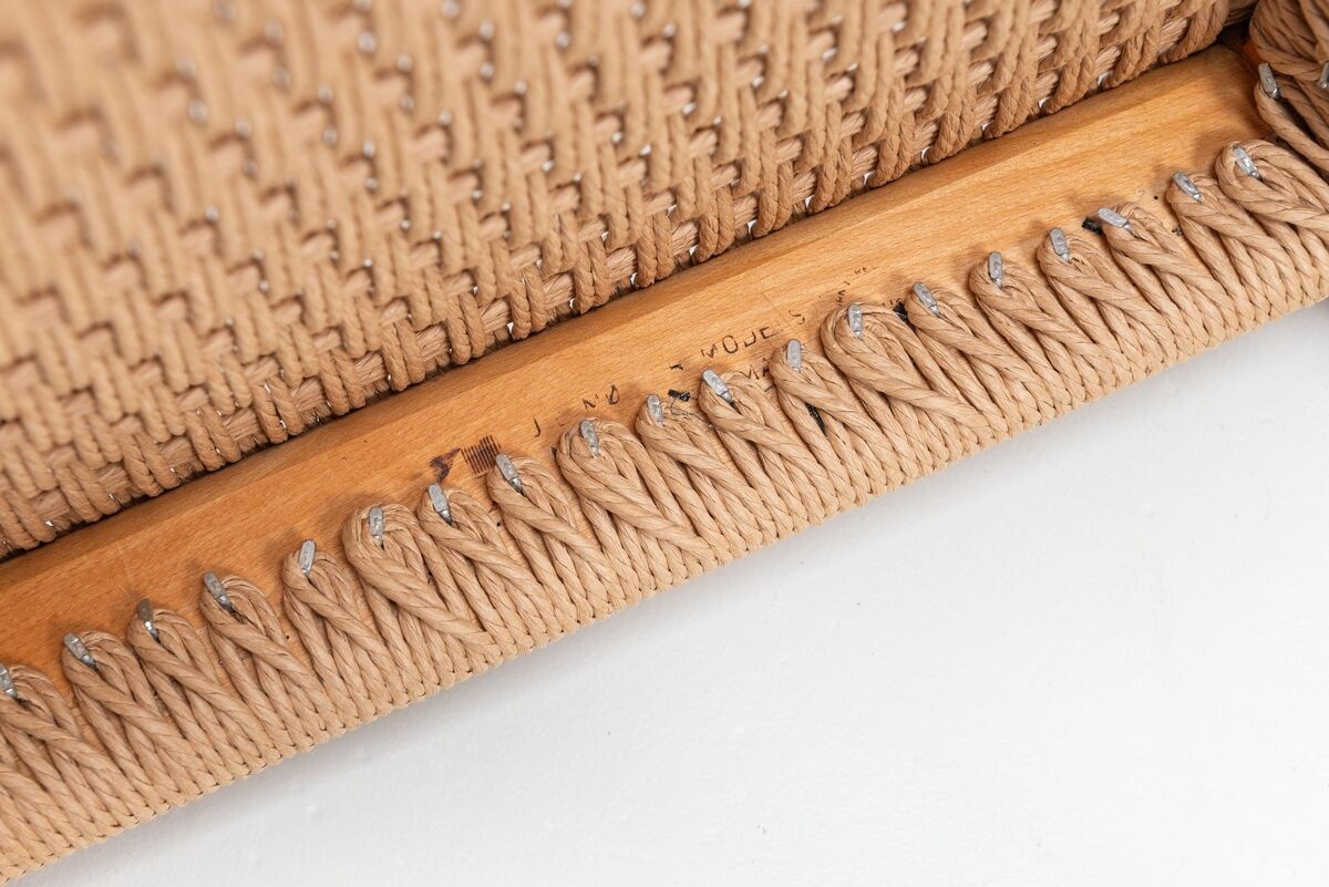 Niels Otto Moller model 66 armchairs in teak and paper cord Denmark 1970