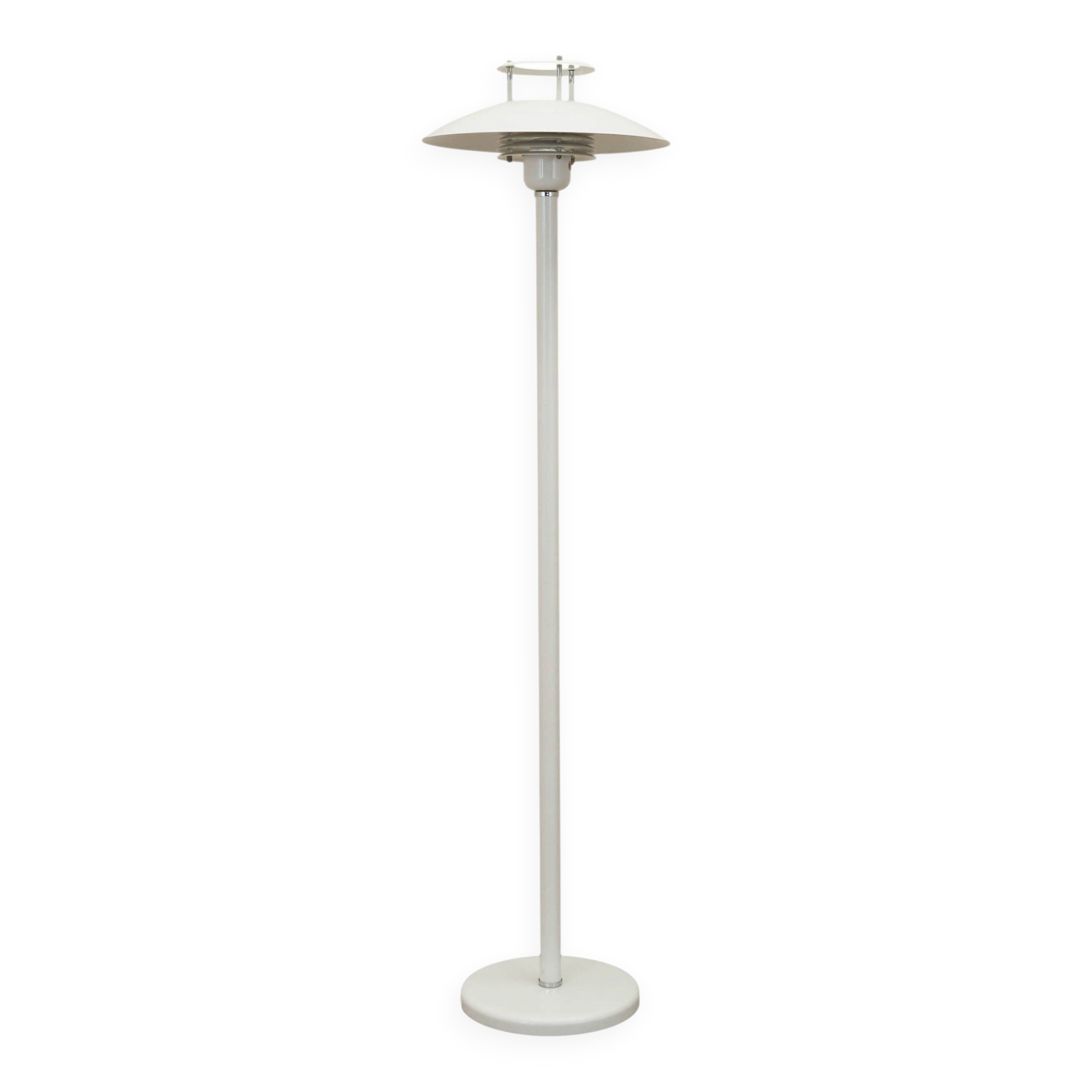 White metal floor lamp, Danish Modern, 1970s