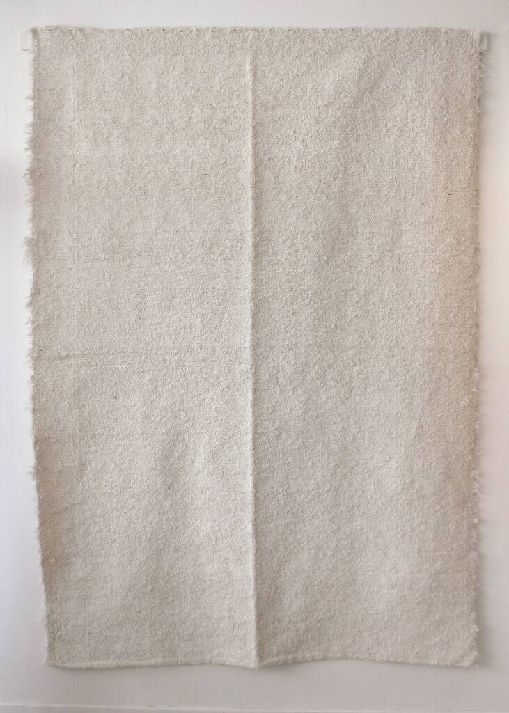 White recycled cotton rug - hand-woven - 170 x 240 cm