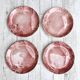4 pink tie and dye soup plates Royal Tudor potteries Staffordshire England