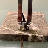 Art deco chrome and marble desk or bedside lamp
