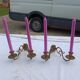 Pair of Bronze Candlesticks with 2 Arms of Lights