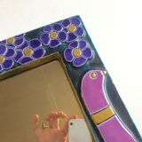 Enamelled ceramic mirror by François Lembo