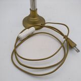 Brass and chrome-plated steel lamp base.