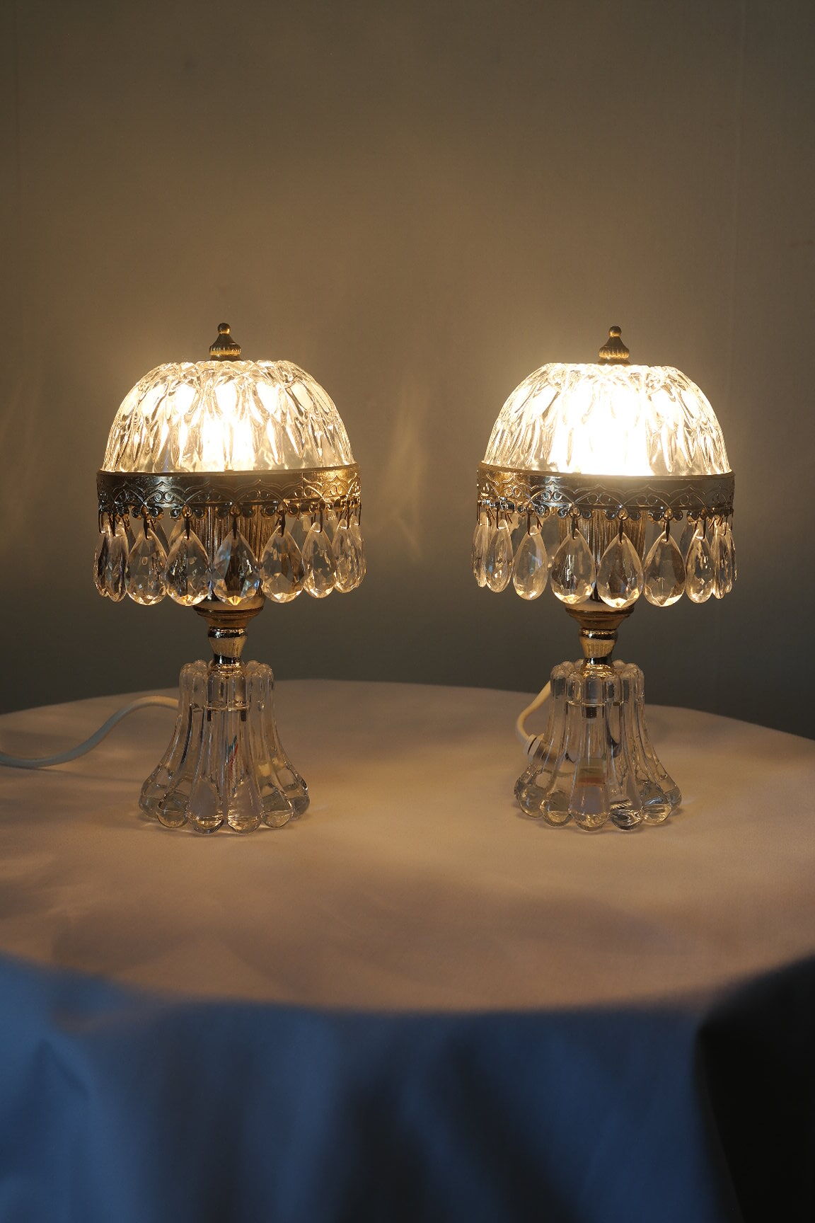 Vintage stamped table lamps