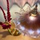 Vintage glass lampshade suspension