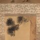 Japanese kakejiku of a coloured crane on paper – Japan, circa 1900