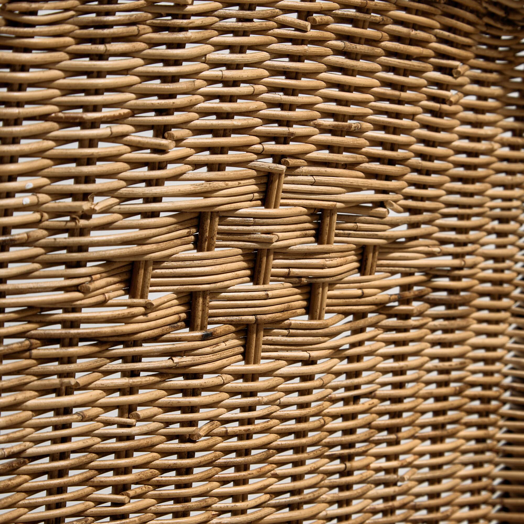 Oak and rattan chair, set of 4