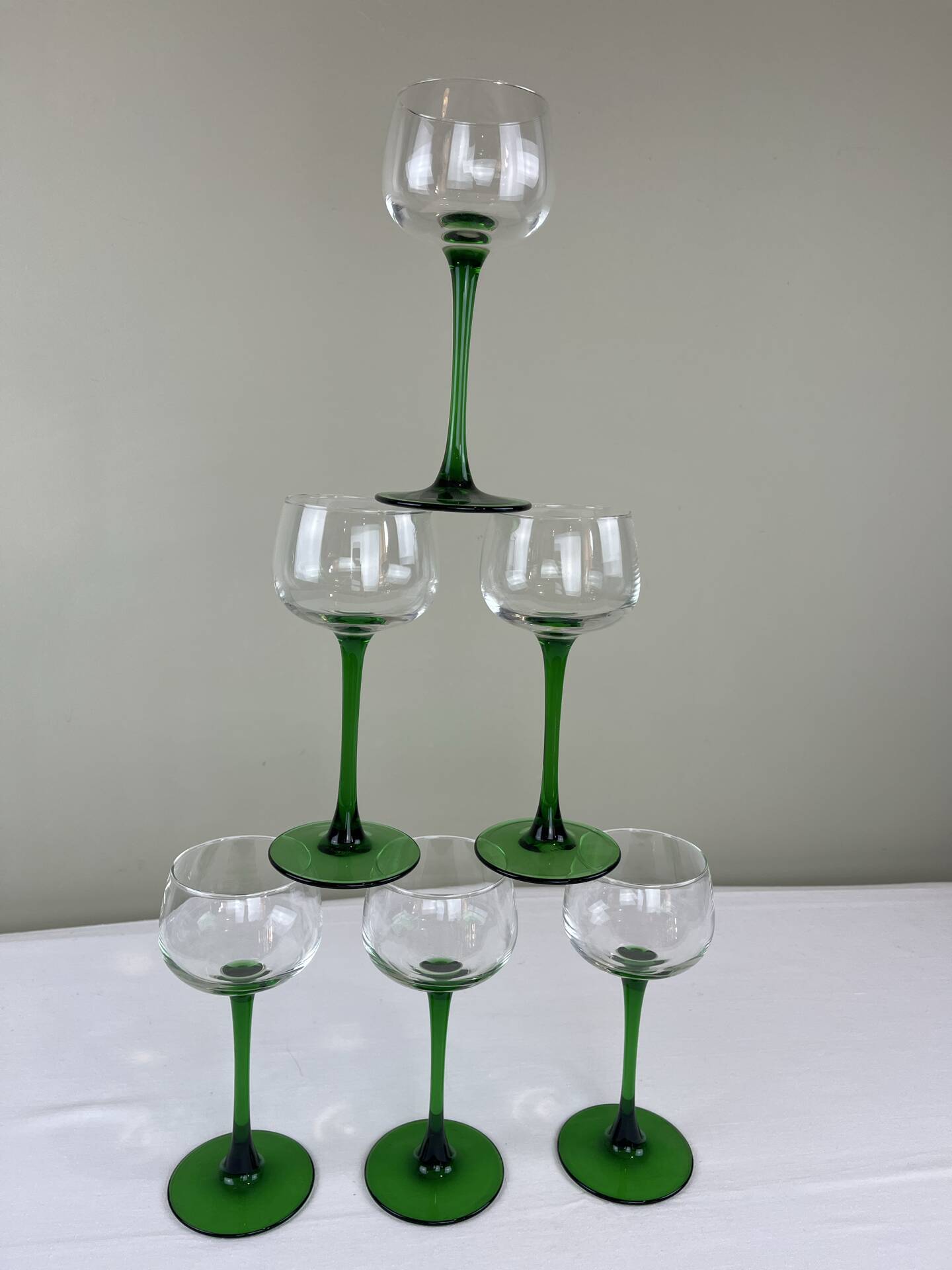 6 verres à pied vert Luminarc 