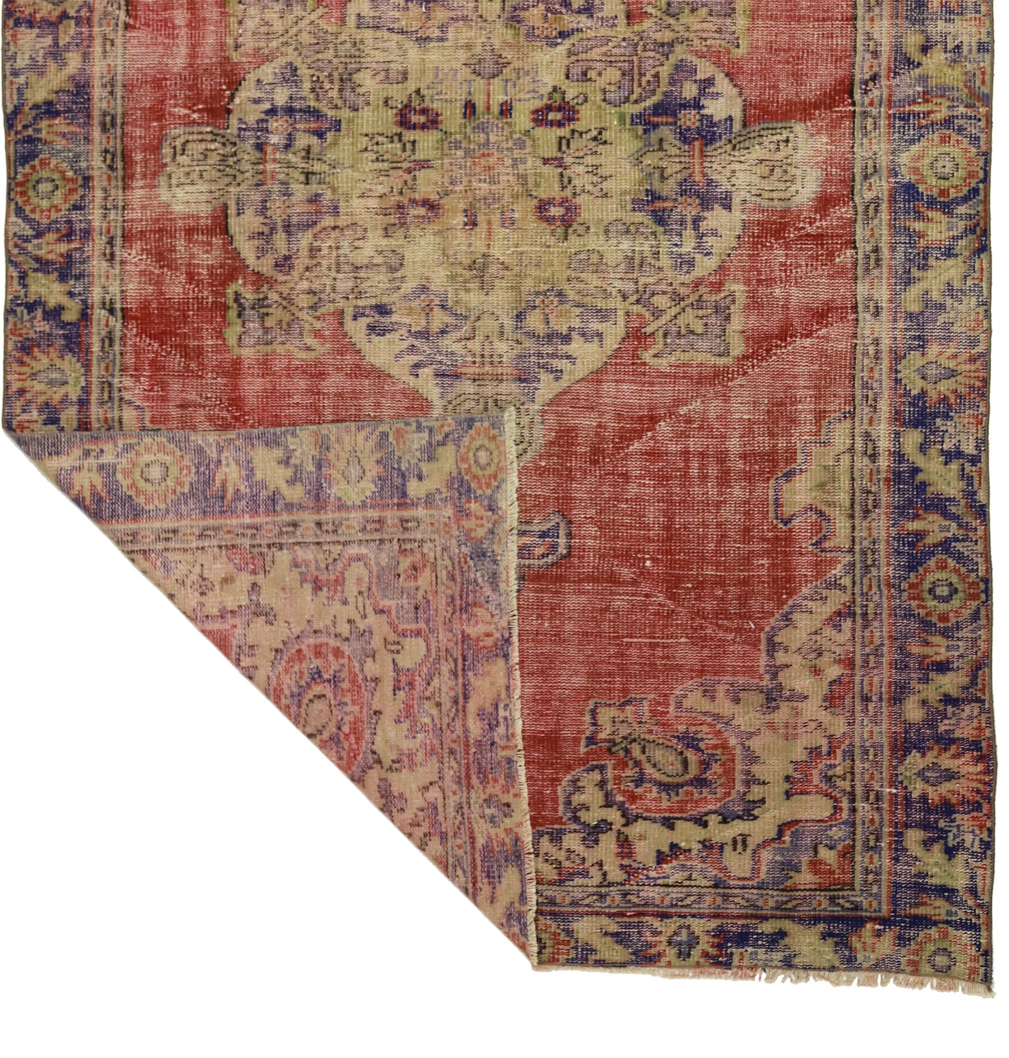 Anatolian handmade vintage rug 250 cm x 158 cm