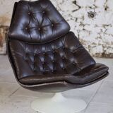 F588 armchair in leather by Geoffrey Harcourt for Artifort, 1960