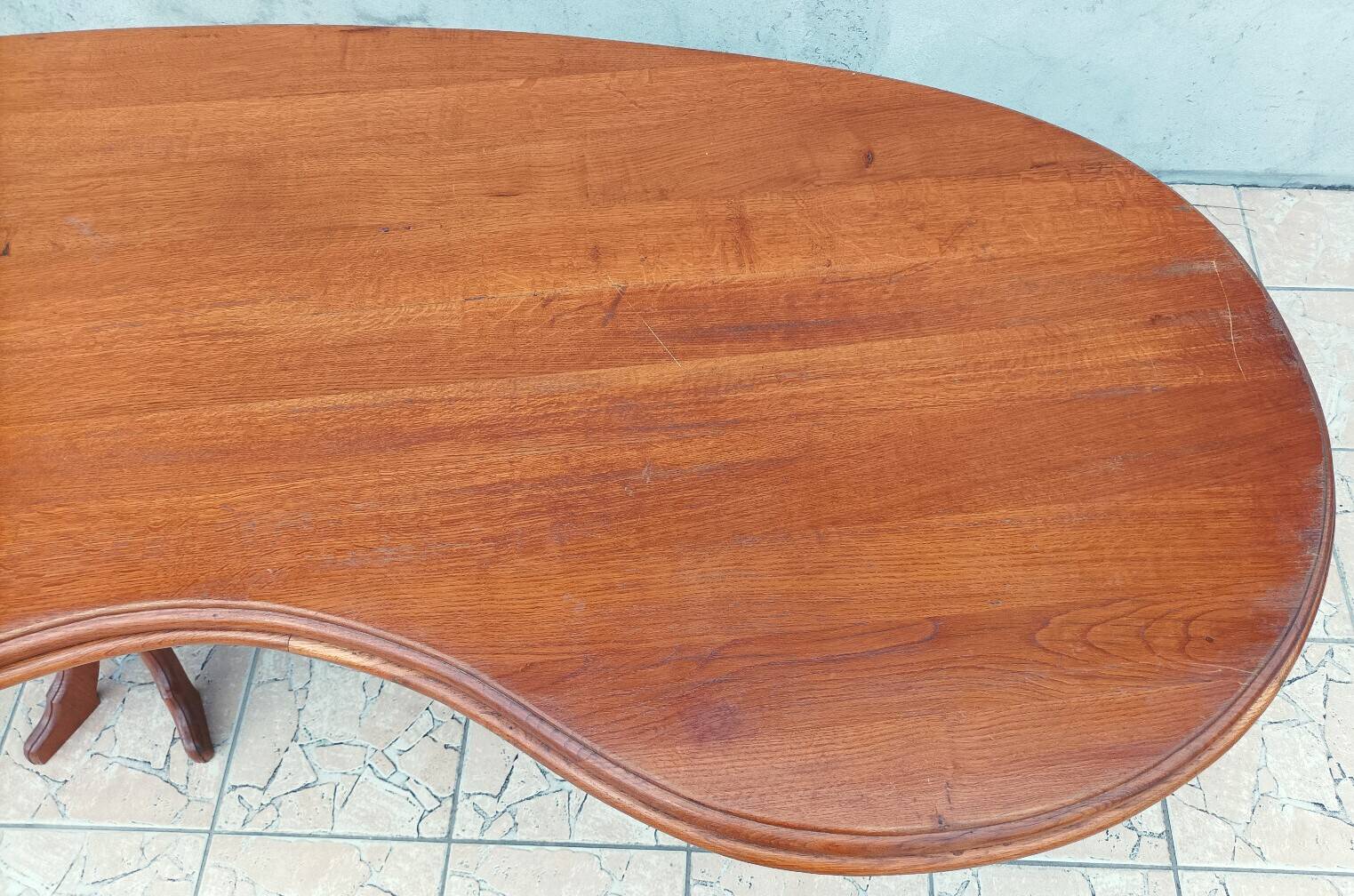 Brutalist table in solid oak