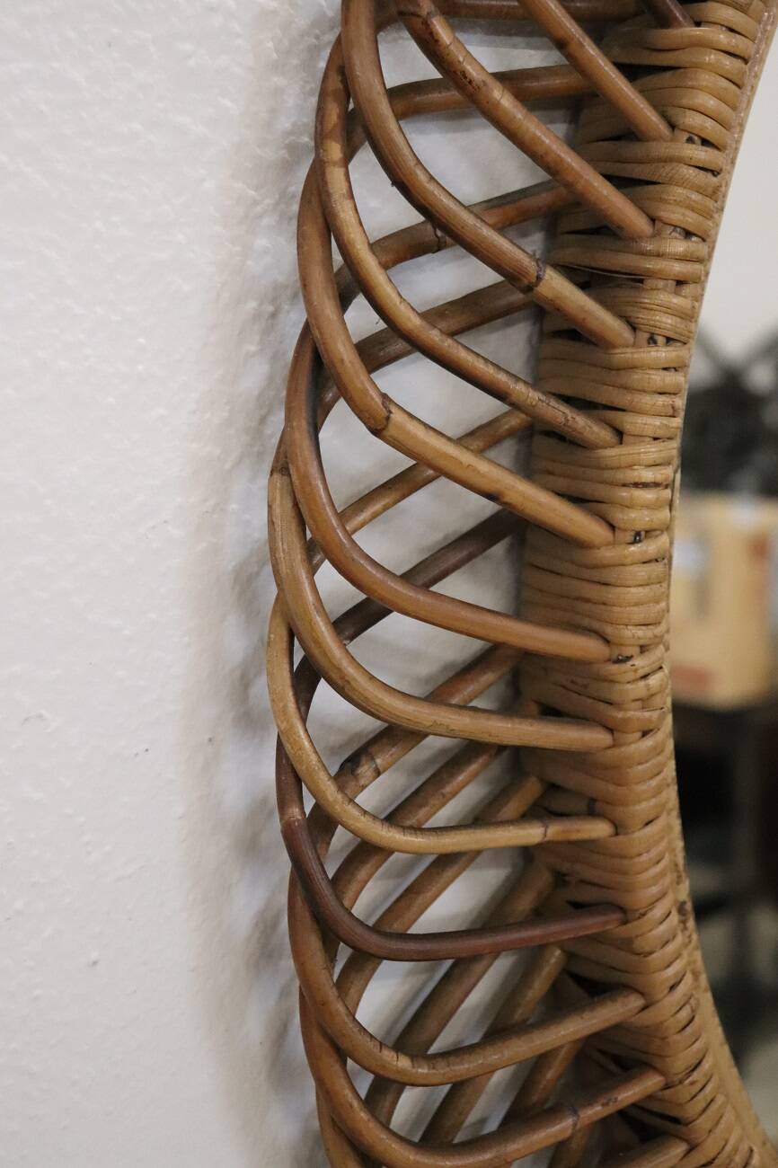 1960s Italian design bamboo mirror