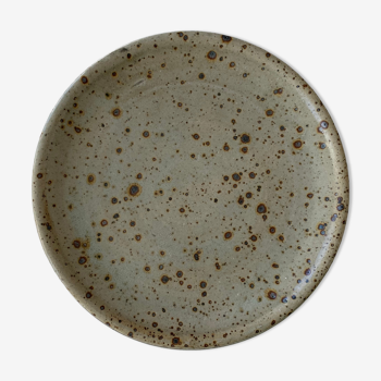 Assiette grés pyrité tiffoche signée vintage french ceramic