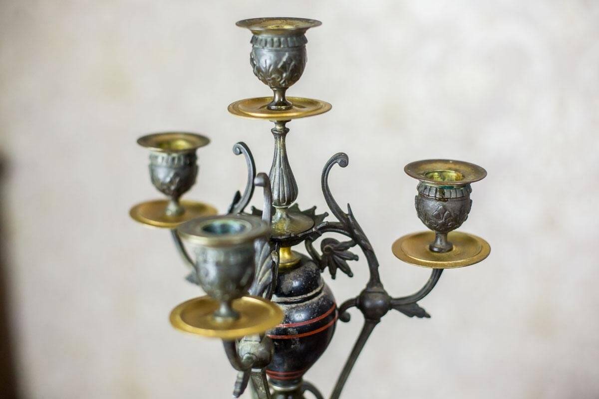 Bougeoirs anciens, années 1890, ensemble de 2