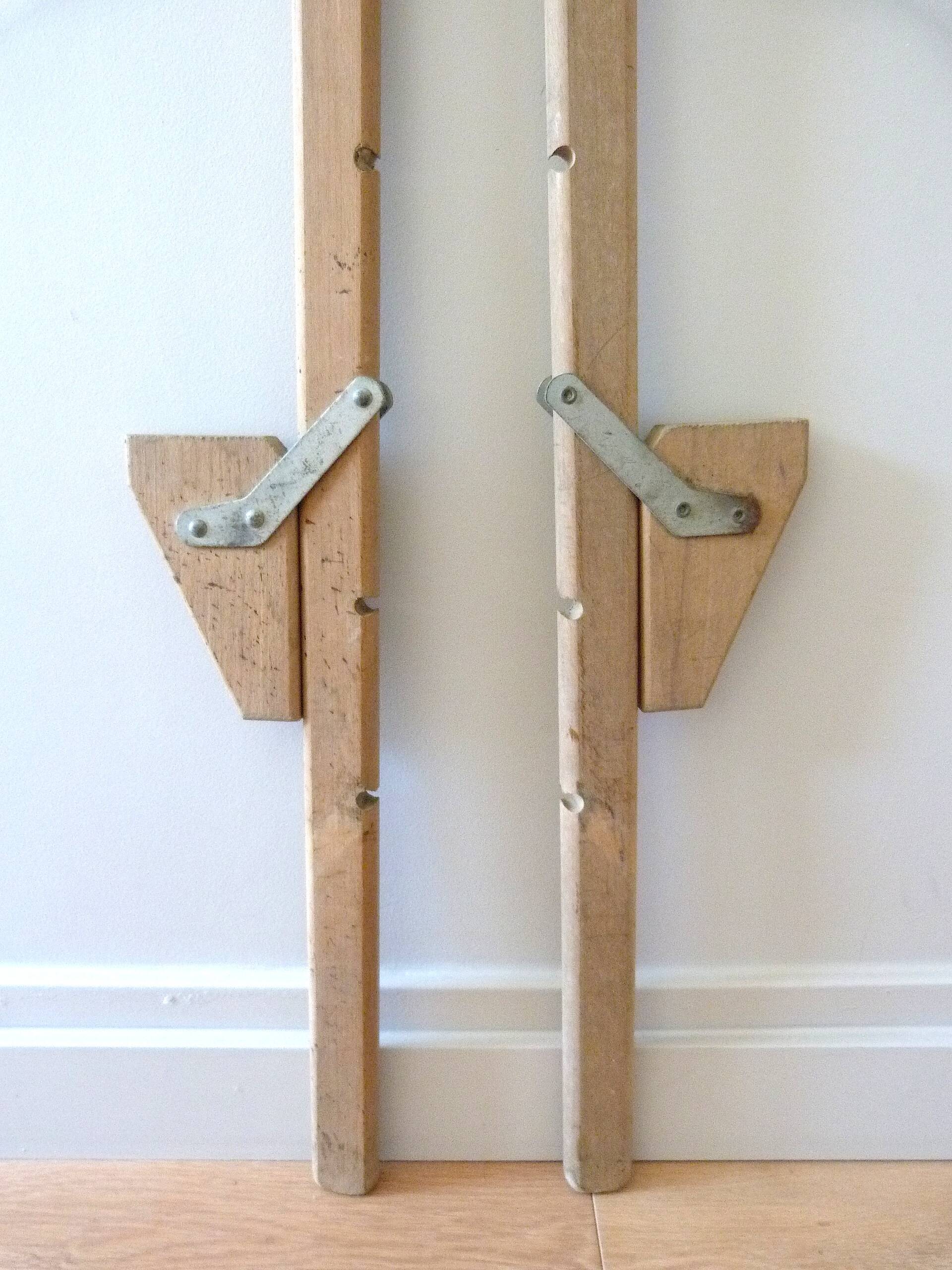 Pair of vintage wooden stilts