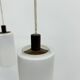 Mid-century design pendant lamp teak and opaline glass, 1970s