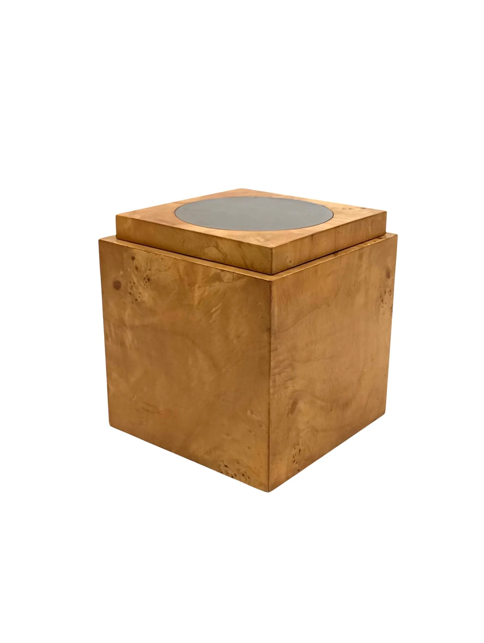 Tommaso Barbi, Mid-century burl ice bucket, TB Italy, ca. 1970