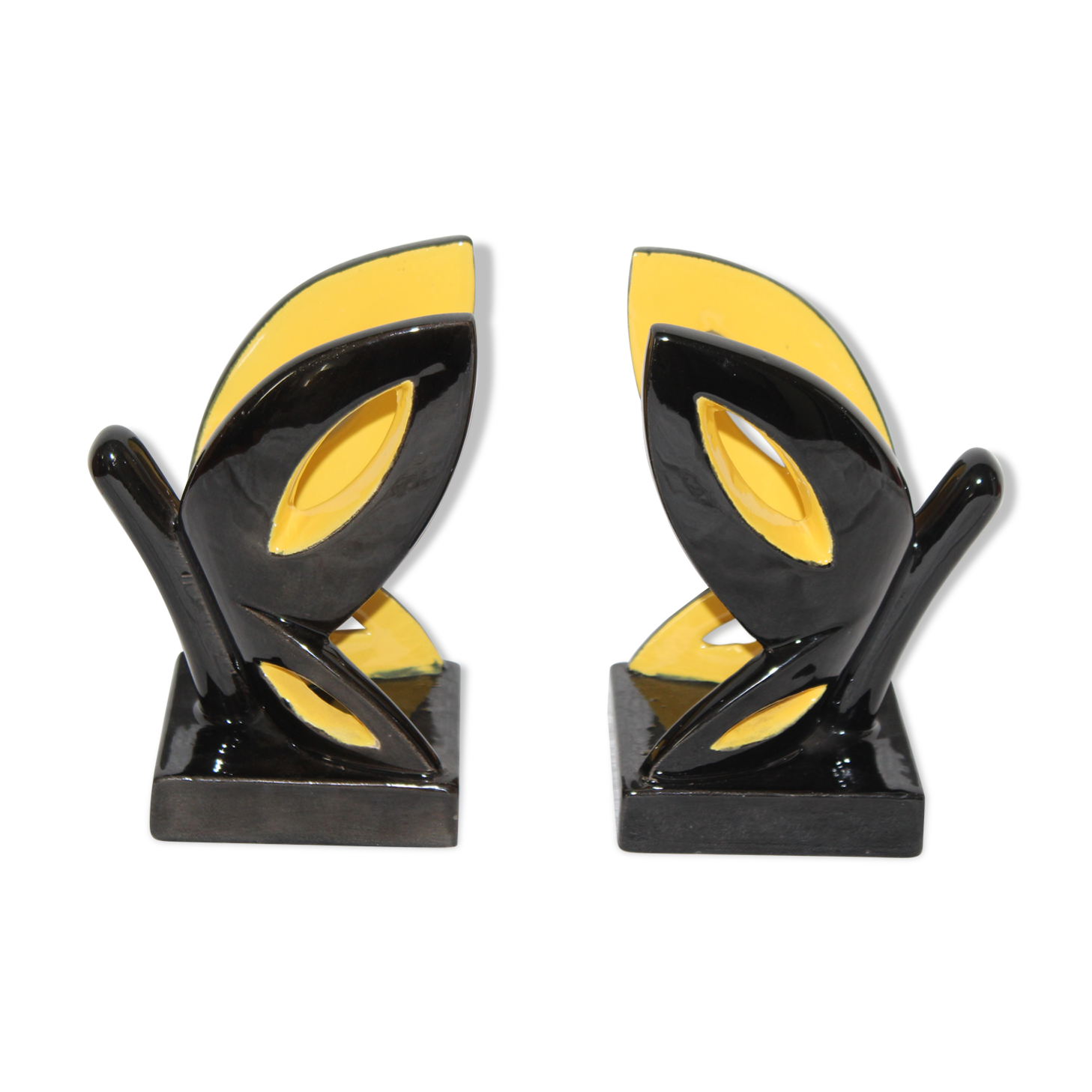 Pair of ceramic book greenhouse