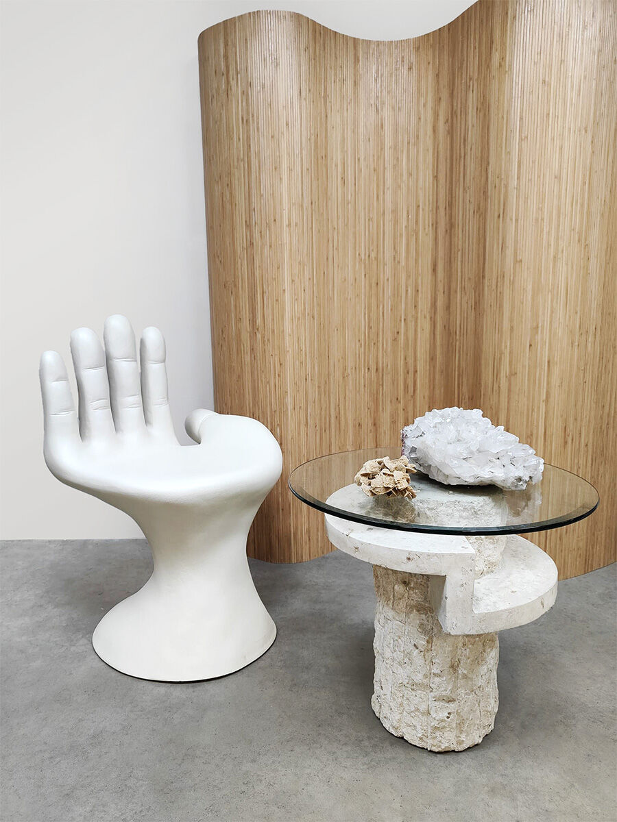 Vintage Mactan stone coffee table Magnussen Ponte 1980