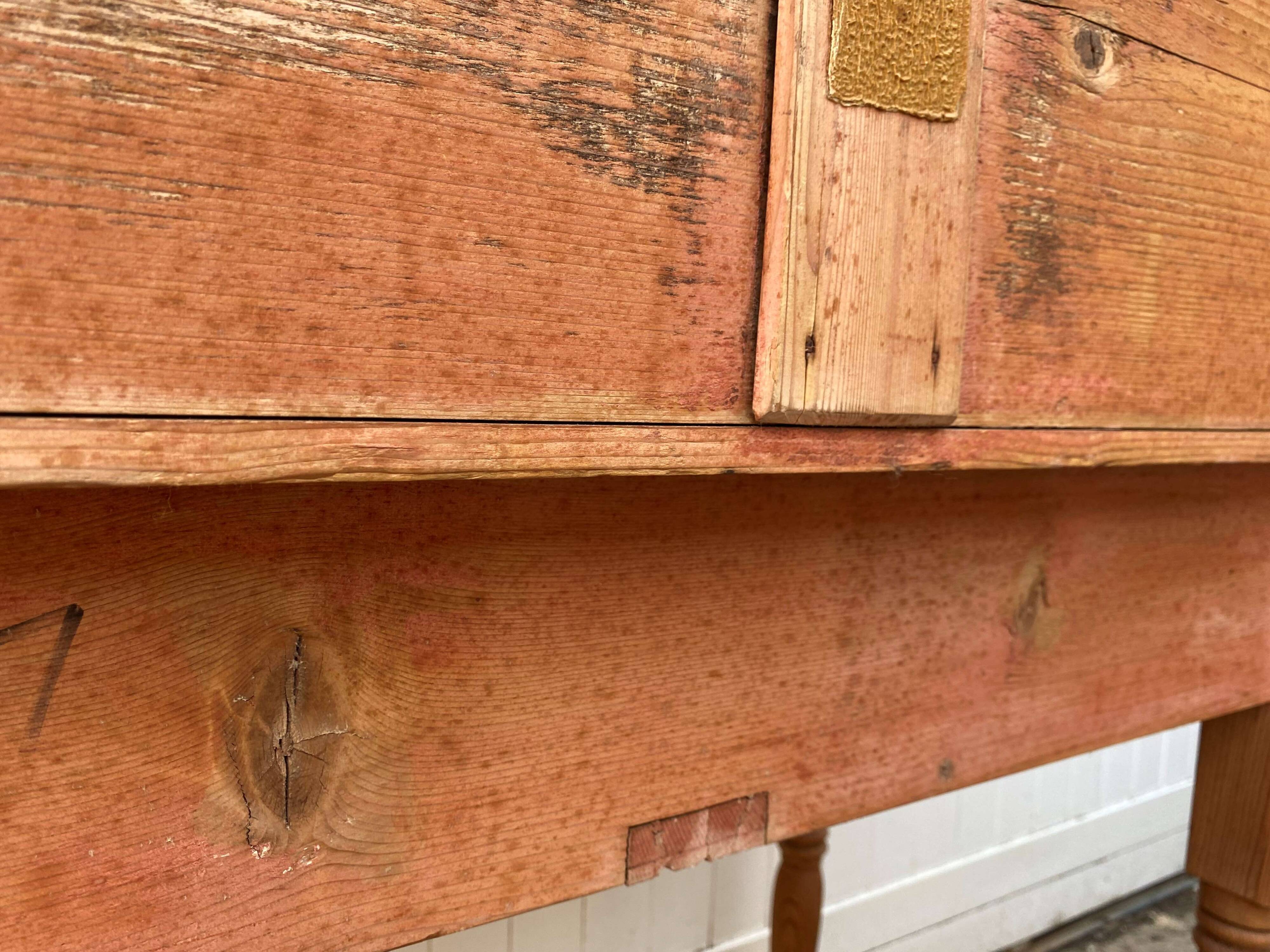 English desk with 2 drawers in pine 1950