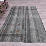 Gray Black Turkish Kilim Rug 159x247Cm SK 240591